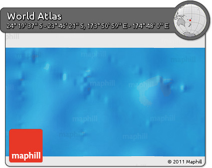 Physical 3D Map of the Area around 24° 2' 59" S, 174° 19' 29" E