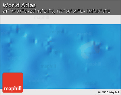 Physical 3D Map of the Area around 24° 2' 59" S, 174° 19' 29" E