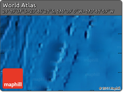 Physical Map of the Area around 24° 2' 59" S, 174° 10' 30" W