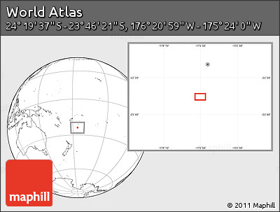 Blank Location Map of the Area around 24° 2' 59" S, 175° 52' 30" W