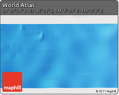 Physical 3D Map of the Area around 24° 2' 59" S, 178° 34' 29" E
