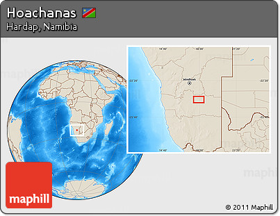 Shaded Relief Location Map of Hoachanas