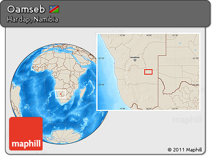 Shaded Relief Location Map of Oamseb