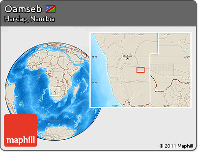 Shaded Relief Location Map of Oamseb