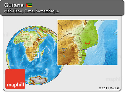 Physical Location Map of Guiane