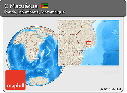 Shaded Relief Location Map of C Macuácua