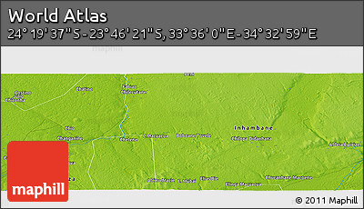 Physical Panoramic Map of the Area around 24° 2' 59" S, 34° 4' 30" E