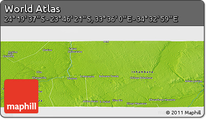 Physical Panoramic Map of the Area around 24° 2' 59" S, 34° 4' 30" E