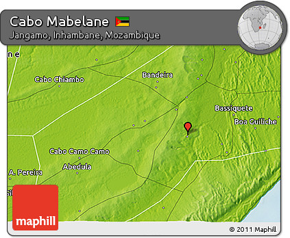 Physical 3D Map of Cabo Mabelane