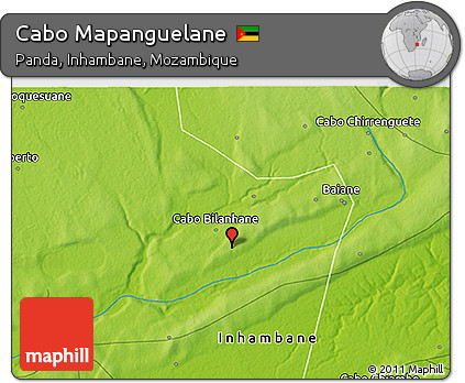 Physical 3D Map of Cabo Mapanguelane