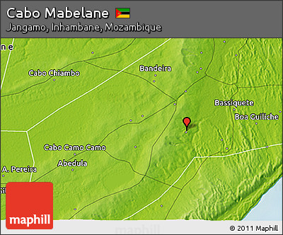 Physical 3D Map of Cabo Mabelane