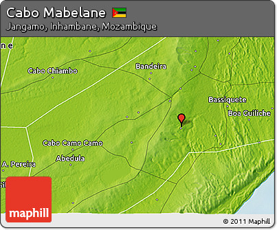Physical 3D Map of Cabo Mabelane