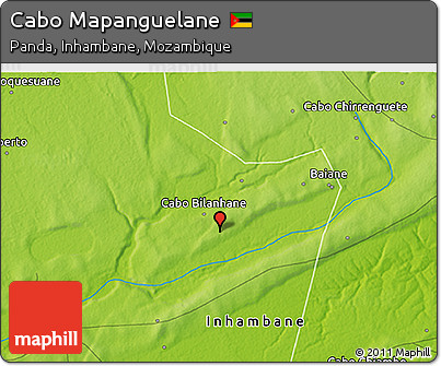 Physical 3D Map of Cabo Mapanguelane