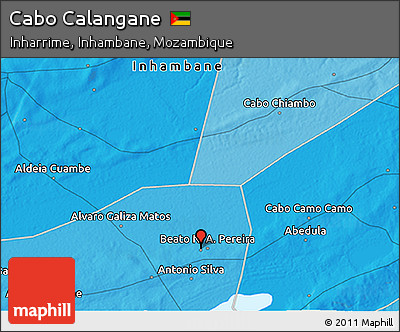 Political 3D Map of Cabo Calangane