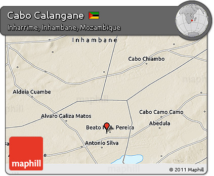 Shaded Relief 3D Map of Cabo Calangane