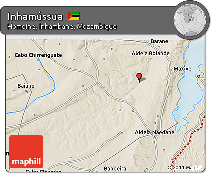 Shaded Relief 3D Map of Inhamússua