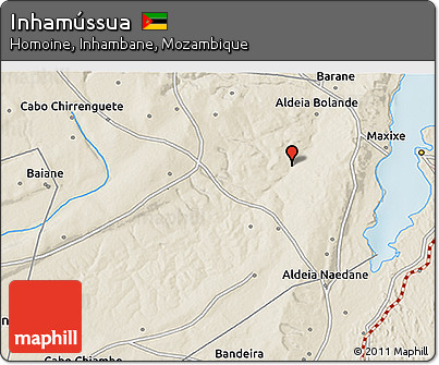 Shaded Relief 3D Map of Inhamússua