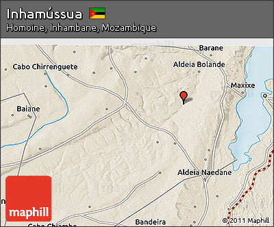 Shaded Relief 3D Map of Inhamússua