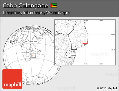 Blank Location Map of Cabo Calangane