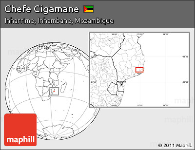 Blank Location Map of Chefe Cigamane