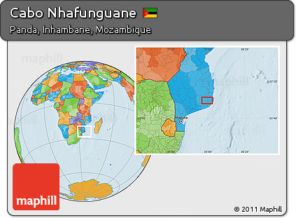 Political Location Map of Cabo Nhafunguane