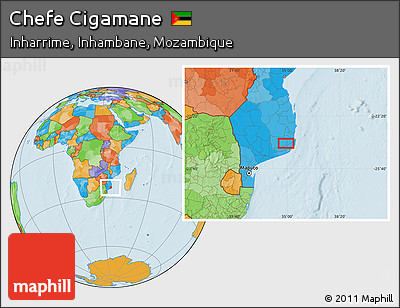 Political Location Map of Chefe Cigamane