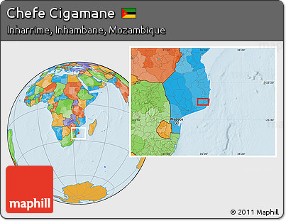 Political Location Map of Chefe Cigamane
