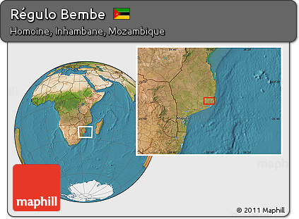 Satellite Location Map of Régulo Bembe
