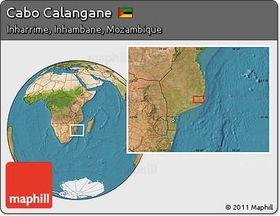 Satellite Location Map of Cabo Calangane