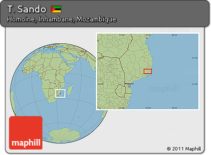 Savanna Style Location Map of T. Sando