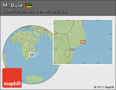 Savanna Style Location Map of M. Bule
