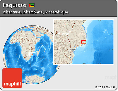 Shaded Relief Location Map of Faquisso