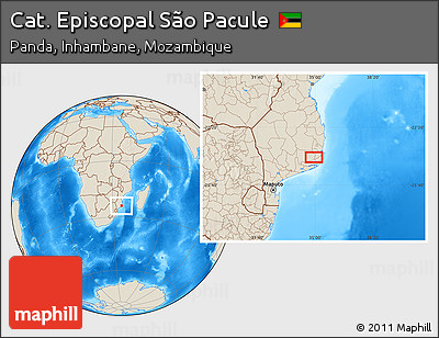 Shaded Relief Location Map of Cat. Episcopal São Pacule