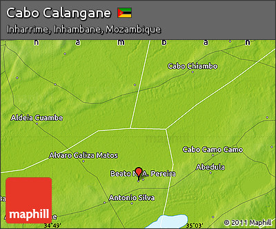 Physical Map of Cabo Calangane