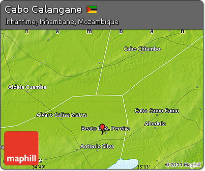 Physical Map of Cabo Calangane
