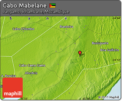 Physical Map of Cabo Mabelane