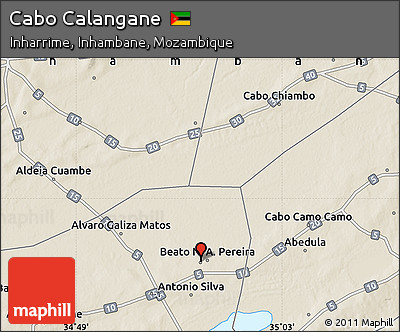 Shaded Relief Map of Cabo Calangane