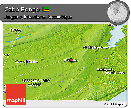 Physical Panoramic Map of Cabo Bongo
