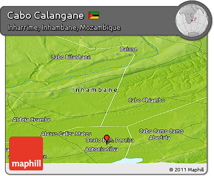 Physical Panoramic Map of Cabo Calangane