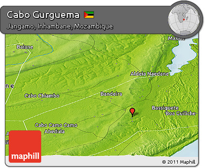 Physical Panoramic Map of Cabo Gurguema