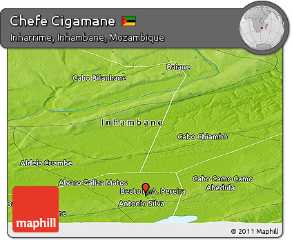 Physical Panoramic Map of Chefe Cigamane