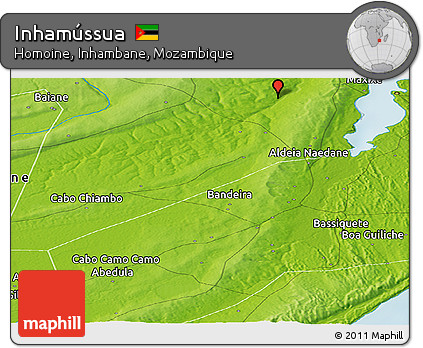 Physical Panoramic Map of Inhamússua