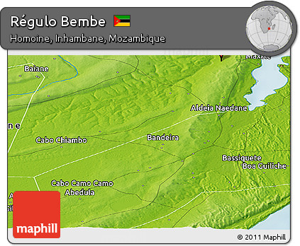 Physical Panoramic Map of Régulo Bembe