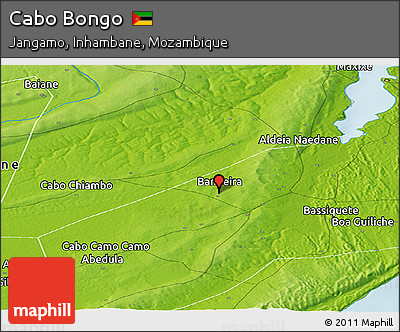 Physical Panoramic Map of Cabo Bongo