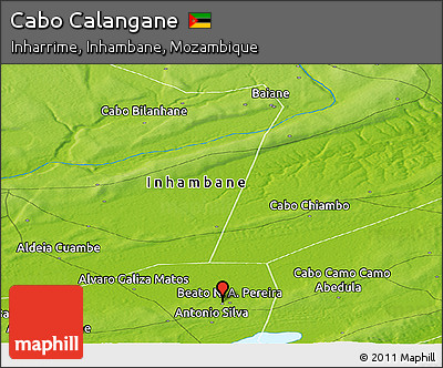 Physical Panoramic Map of Cabo Calangane