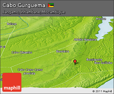 Physical Panoramic Map of Cabo Gurguema