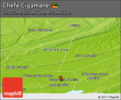Physical Panoramic Map of Chefe Cigamane