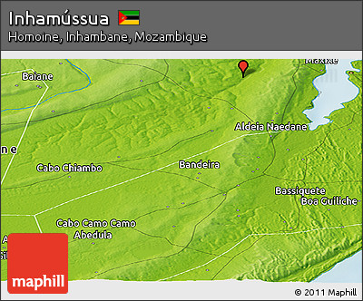 Physical Panoramic Map of Inhamússua