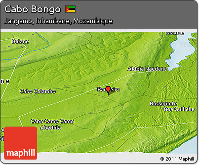 Physical Panoramic Map of Cabo Bongo