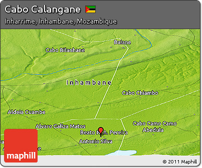 Physical Panoramic Map of Cabo Calangane